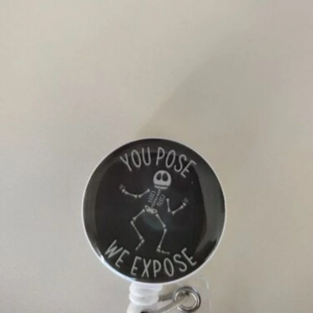 NEW Funny Badge Reel Retractable Badge Holder Slip Clip You Pose We Expose